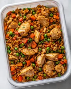 Healthy Chicken Veggie Fried Rice Meal Prep