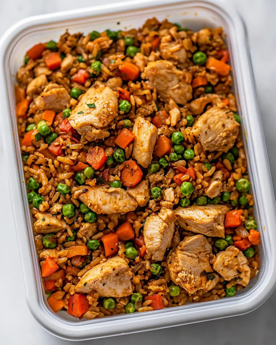 Healthy Chicken Veggie Fried Rice Meal Prep
