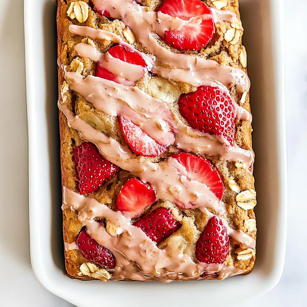 Healthy Oatmeal Strawberry Banana Bread