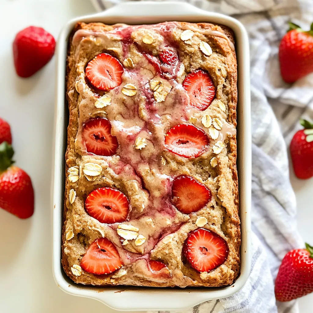 Healthy Oatmeal Strawberry Banana Bread