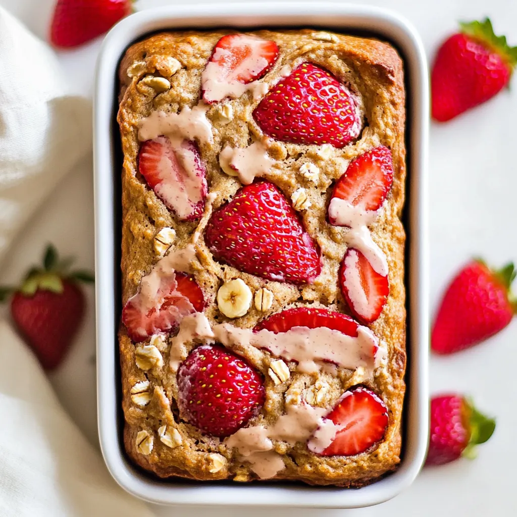 Healthy Oatmeal Strawberry Banana Bread