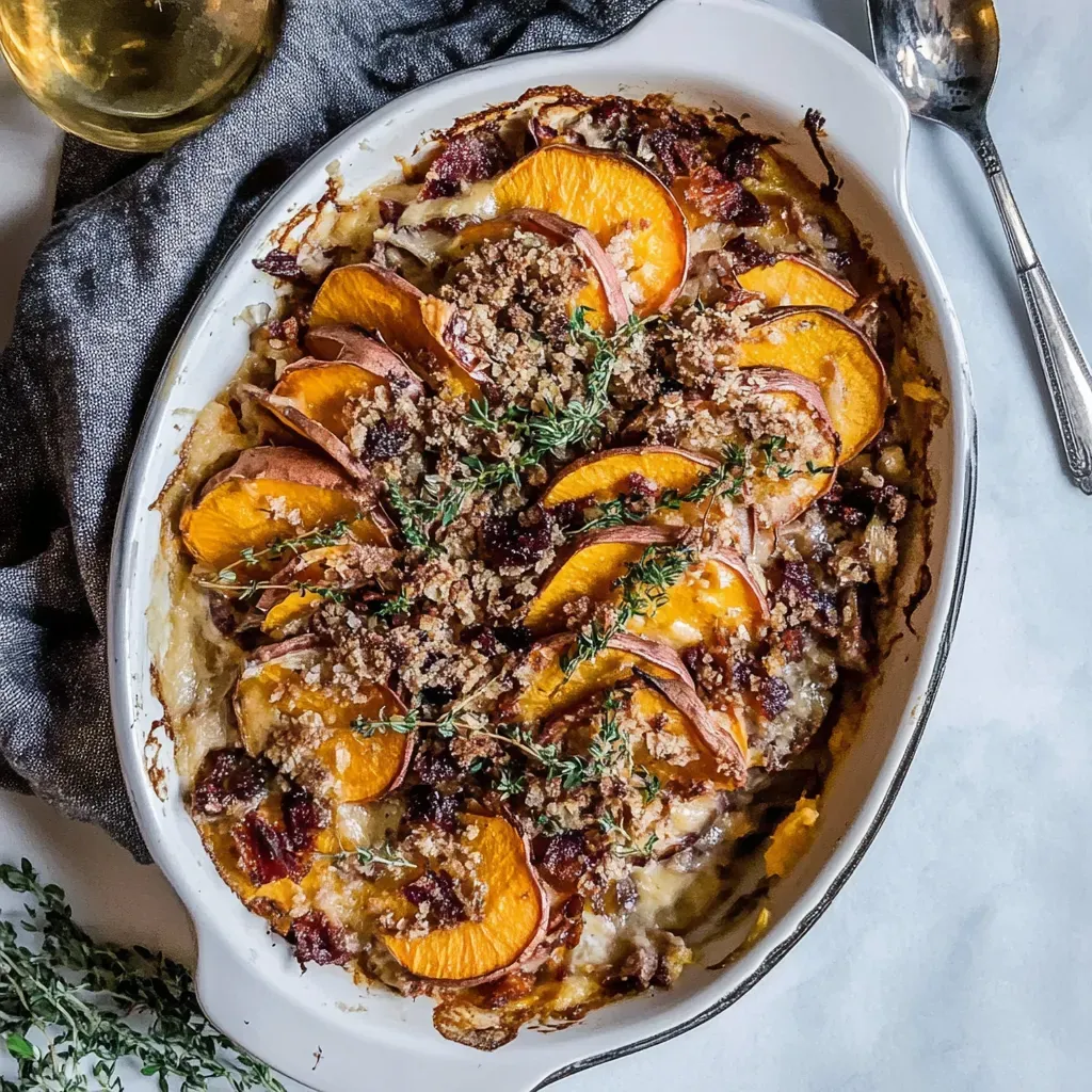 Healthy Scalloped Sweet Potato Casserole