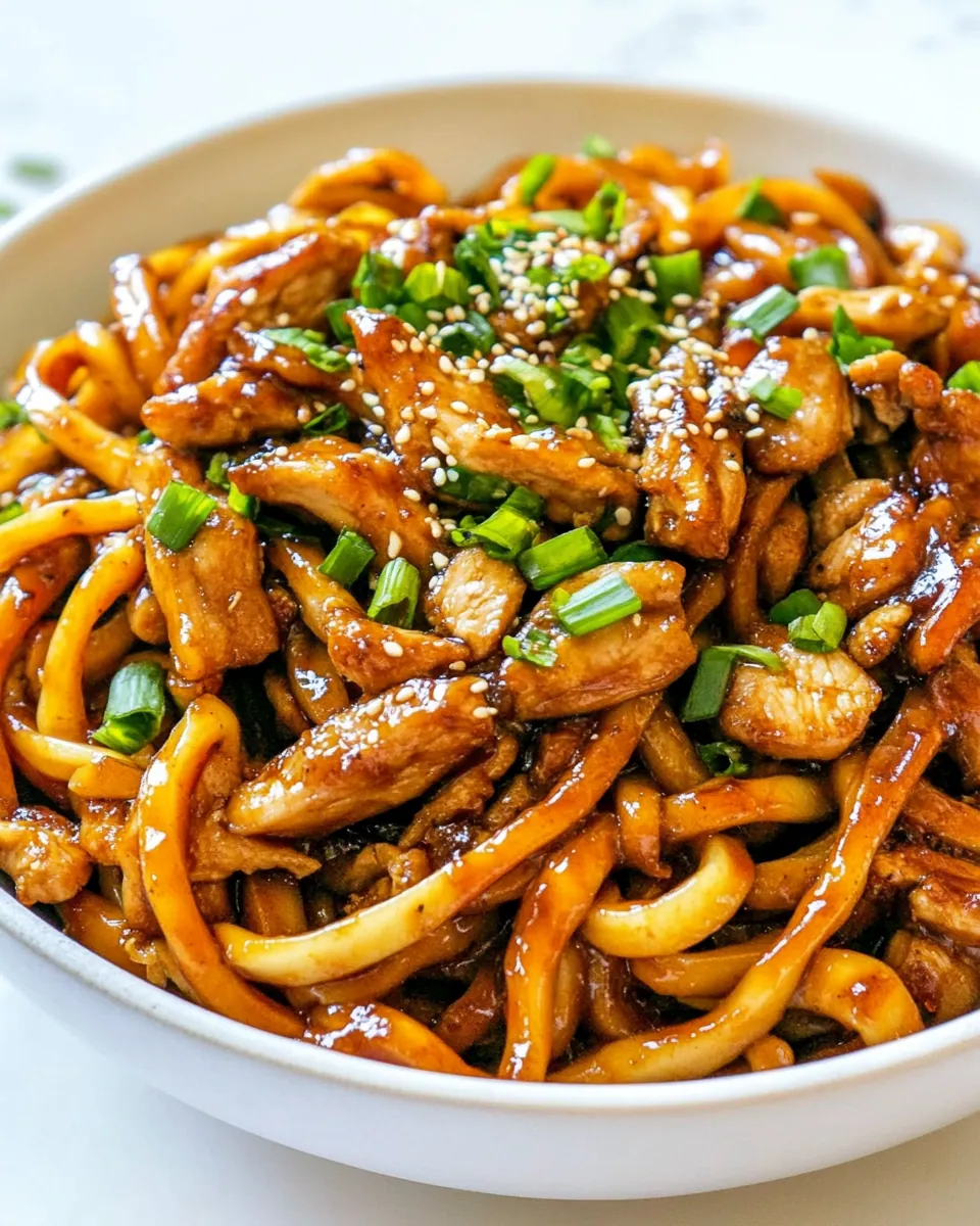Hoisin Chicken Udon Noodles