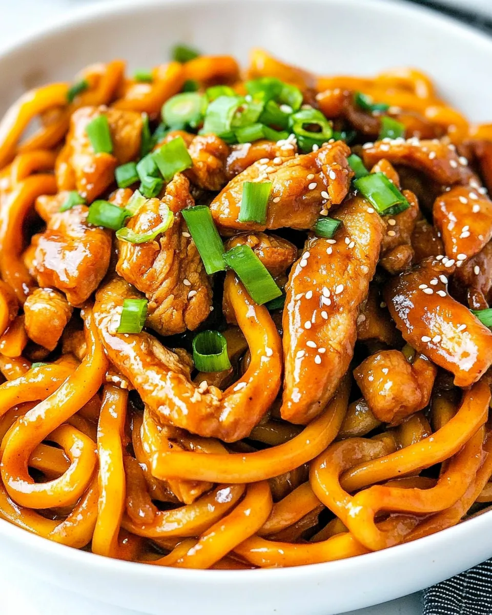 Hoisin Chicken Udon Noodles