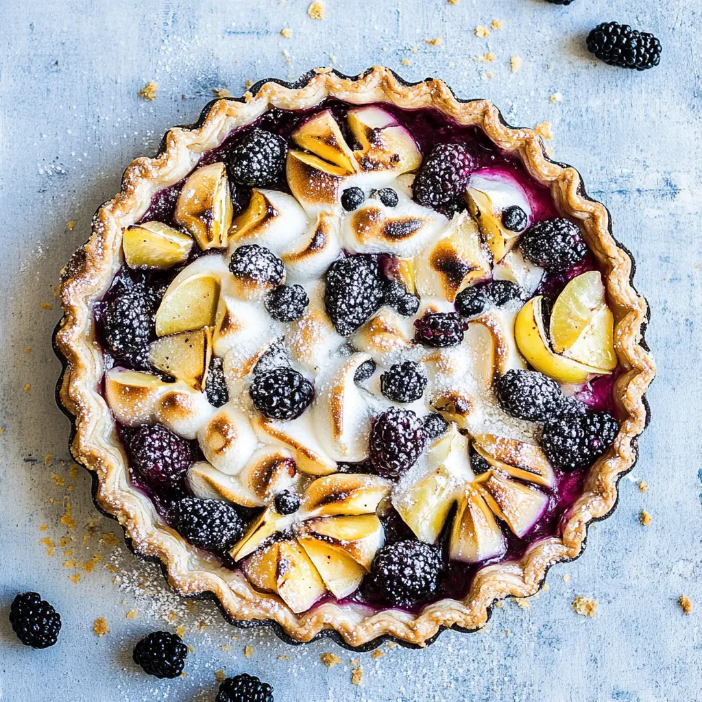 Honey Butter Stone Fruit and Blackberry Meringue Tart