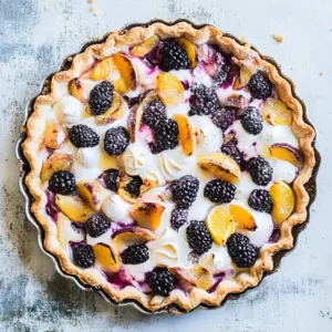 Honey Butter Stone Fruit and Blackberry Meringue Tart