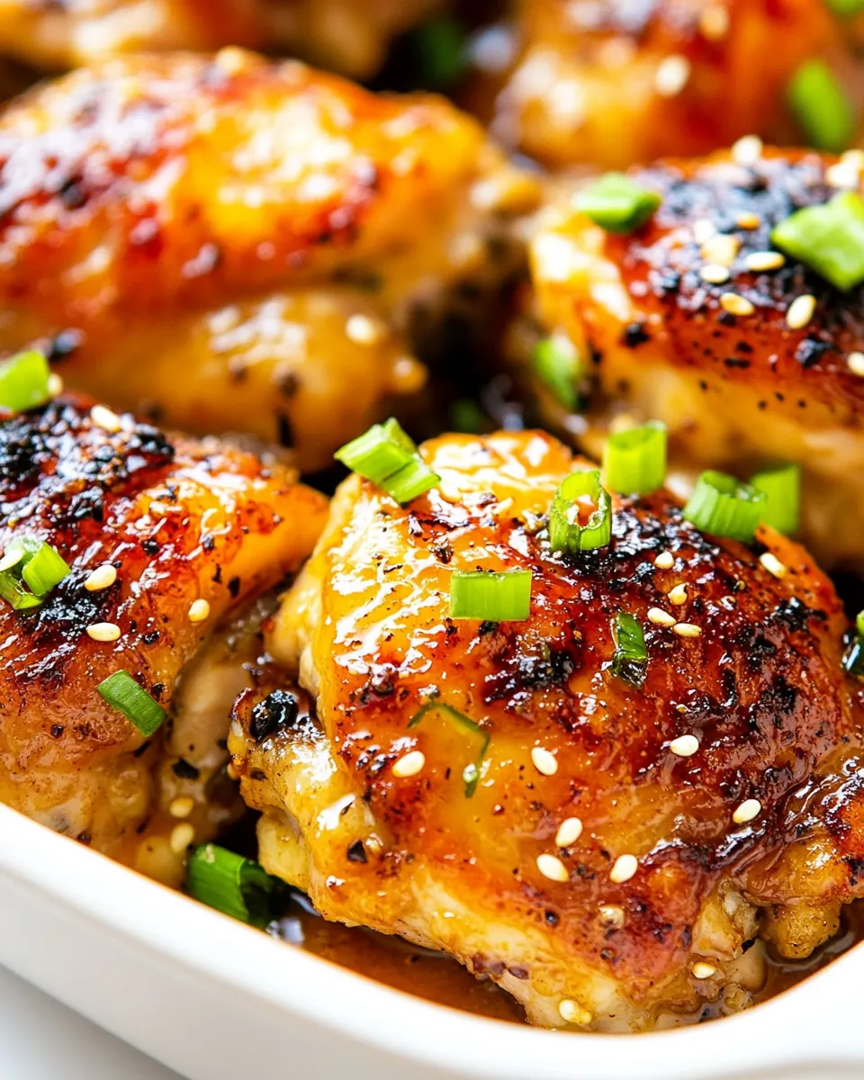 Honey Garlic Baked Chicken Thighs