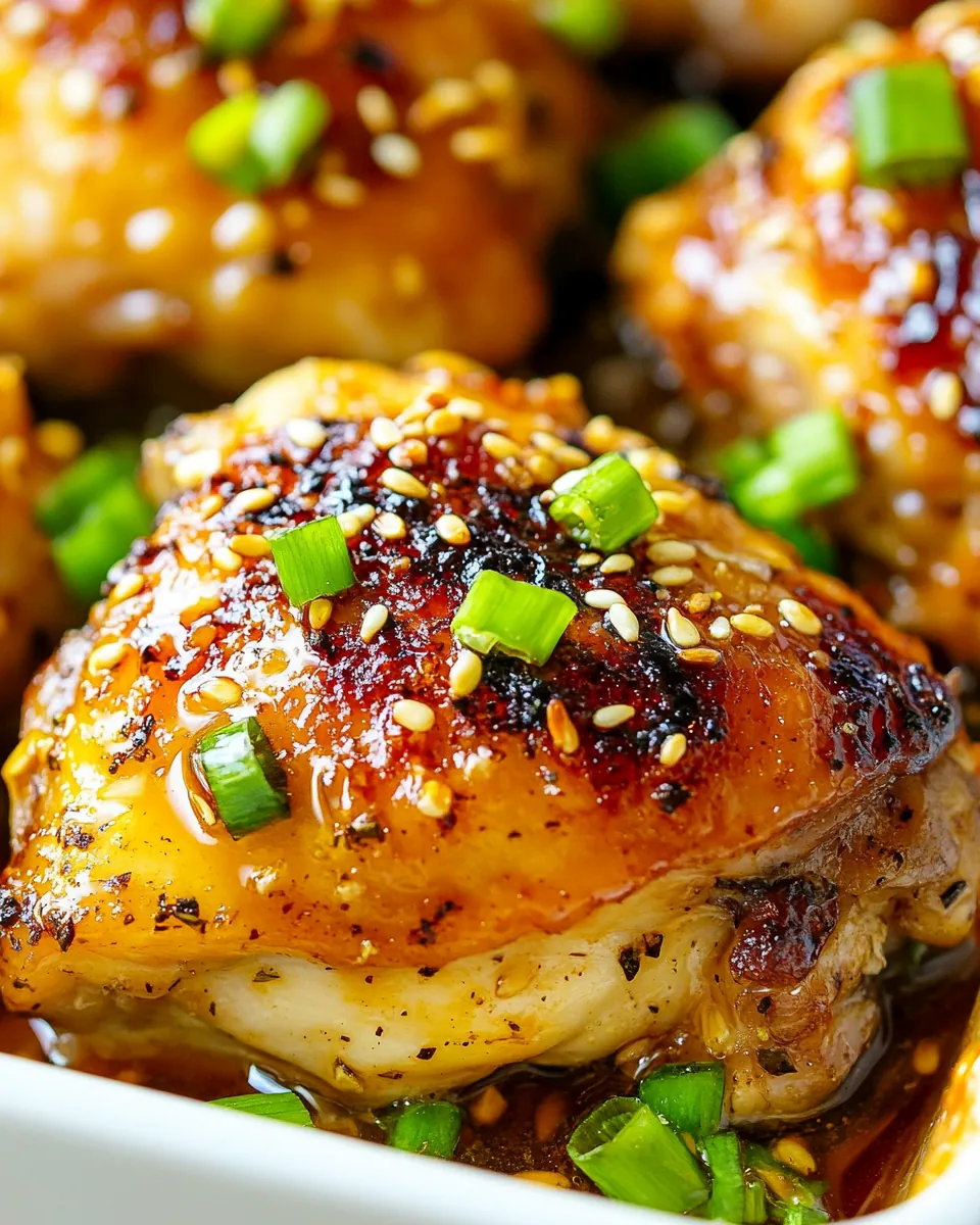 Honey Garlic Baked Chicken Thighs
