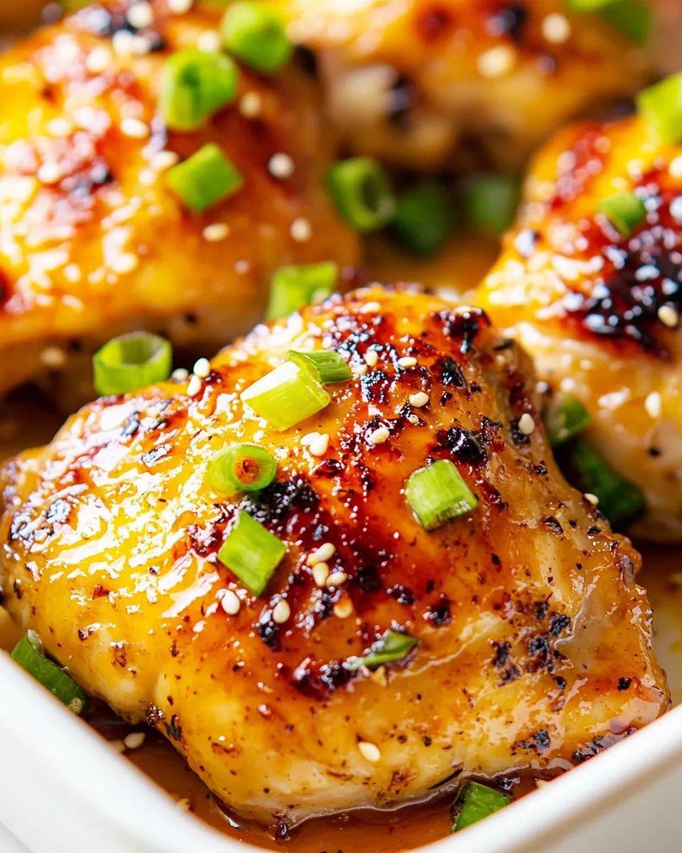 Honey Garlic Baked Chicken Thighs
