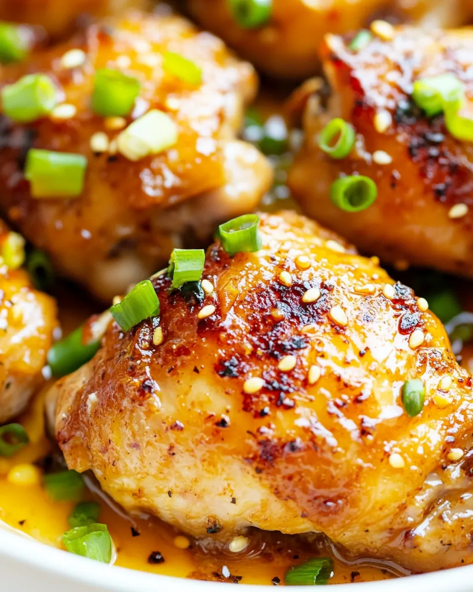 Honey Garlic Baked Chicken Thighs