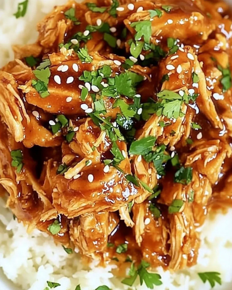 Honey Garlic Shredded Chicken