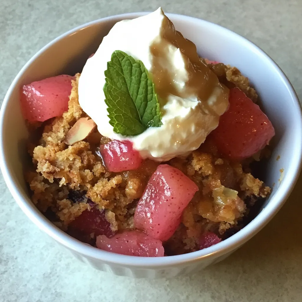 Honey Rhubarb Brown Betty
