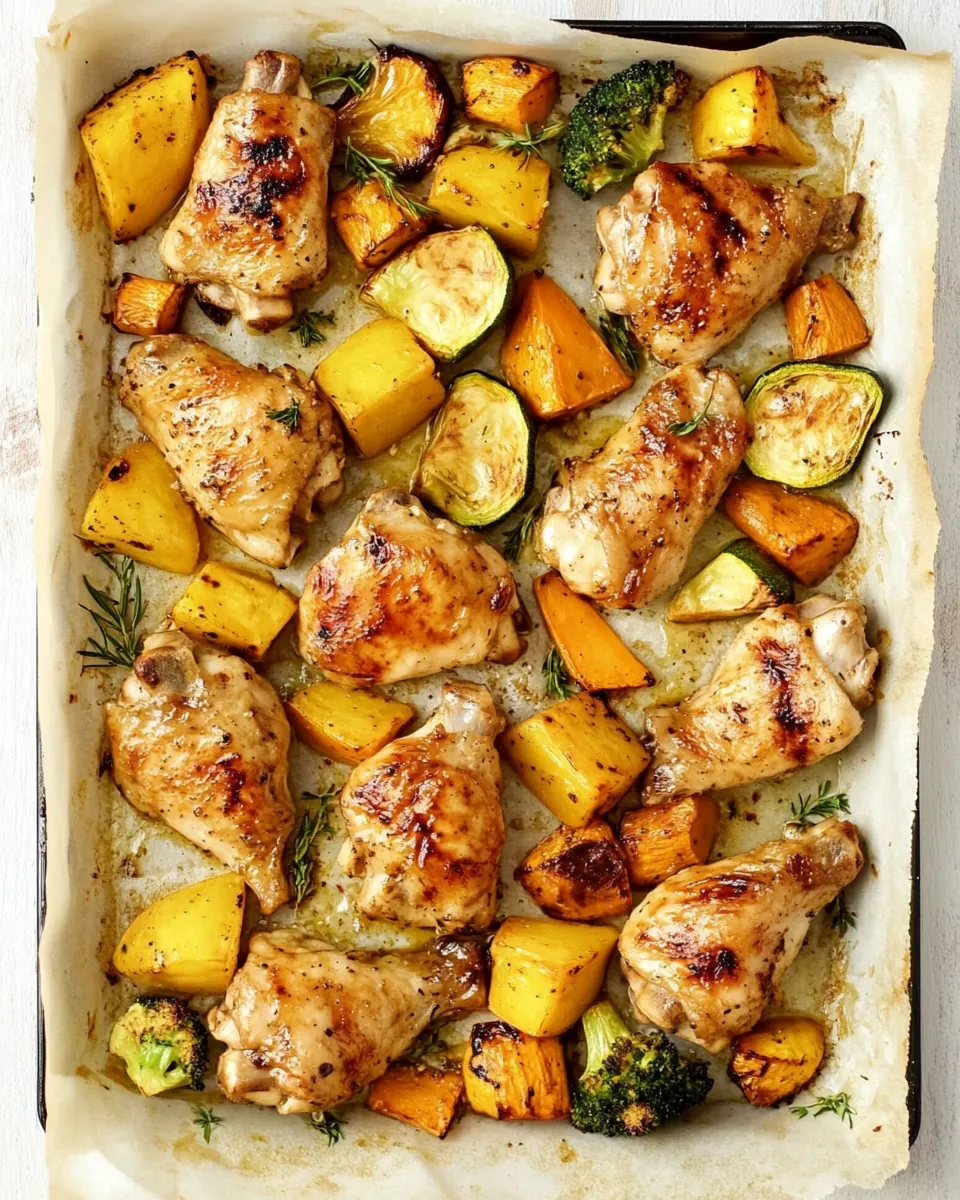 Honey Soy Chicken Veggies Sheet Pan