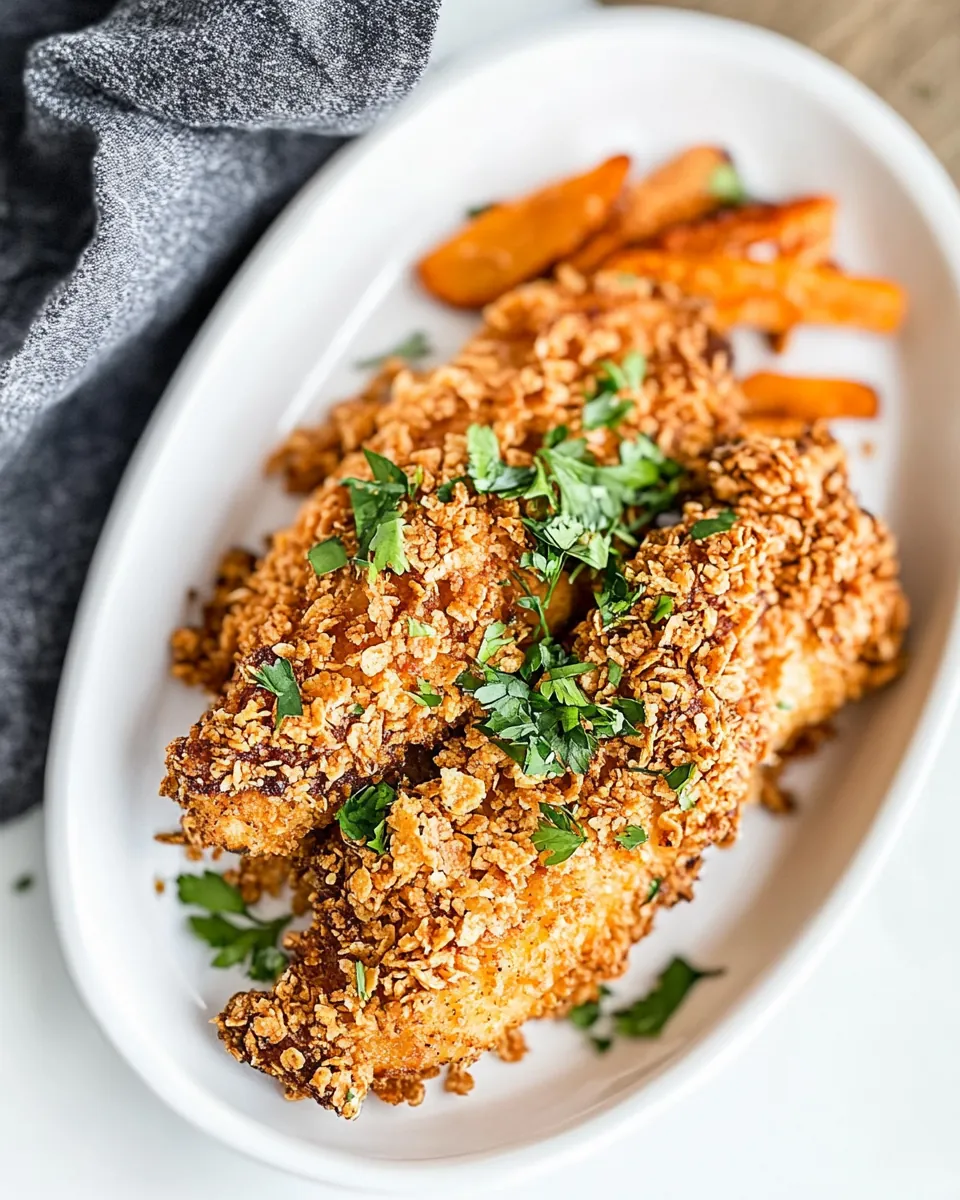 Hot Honey Bangin Crunchy Cornflake Baked Chicken