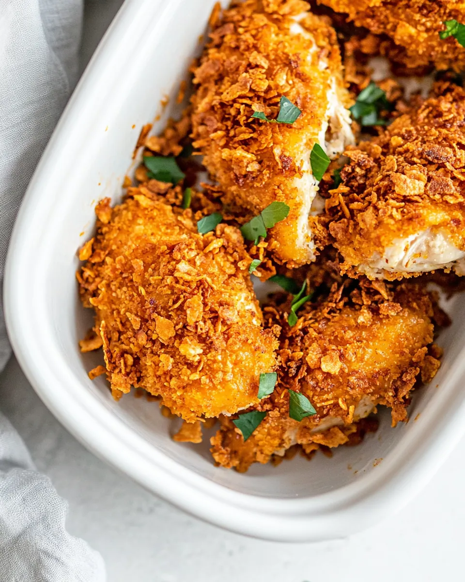 Hot Honey Bangin Crunchy Cornflake Baked Chicken