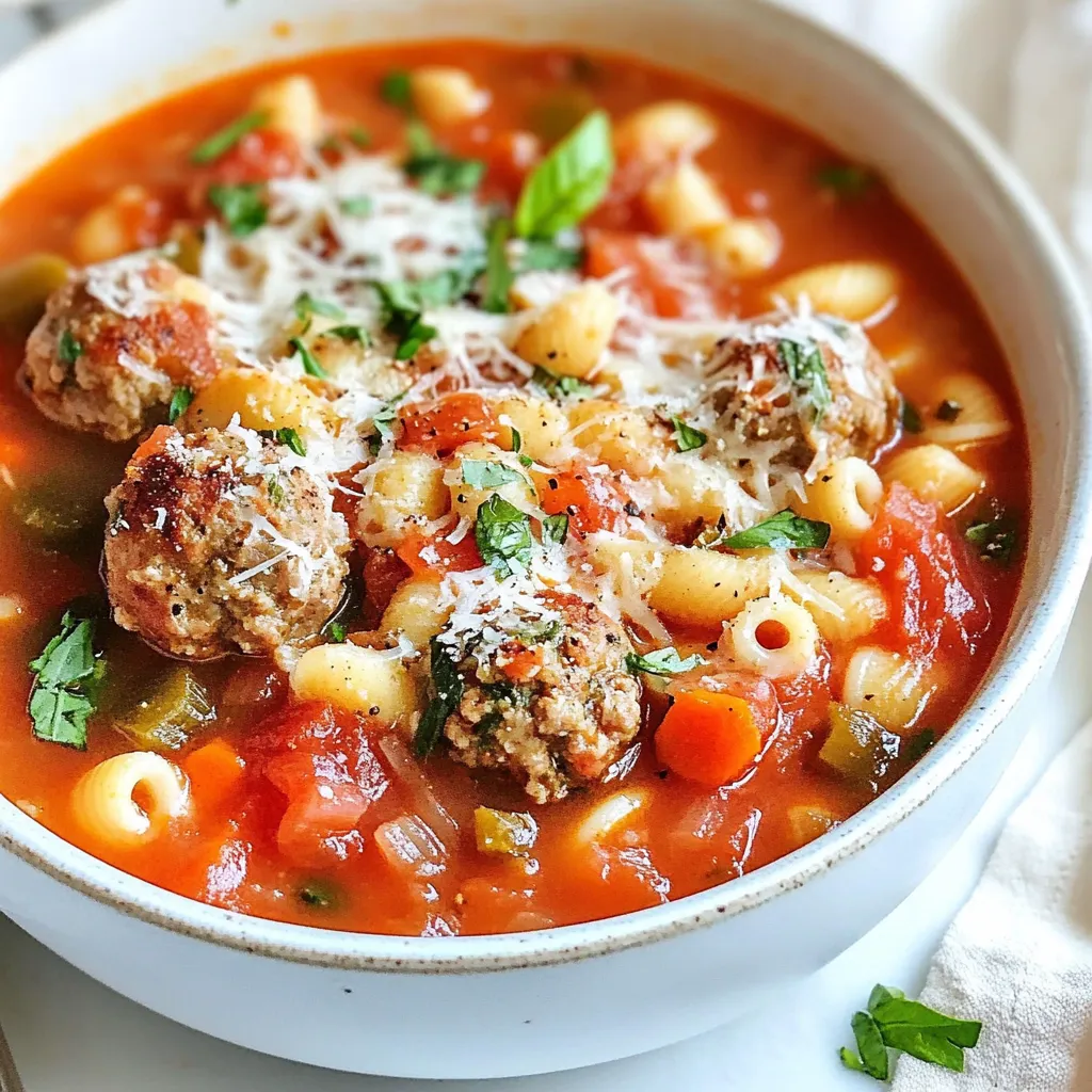 Instant Pot Turkey Meatball and Ditalini Soup