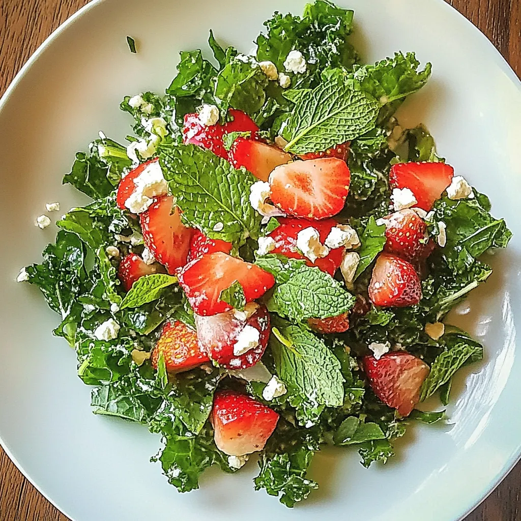 Kale Salad with Strawberry Mint Vinaigrette