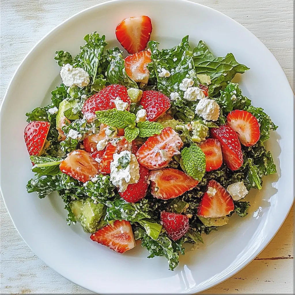 Kale Salad with Strawberry Mint Vinaigrette