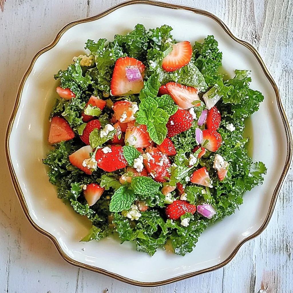 Kale Salad with Strawberry Mint Vinaigrette