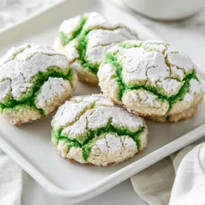 Lime Mint Crinkle Sandwich Cookies