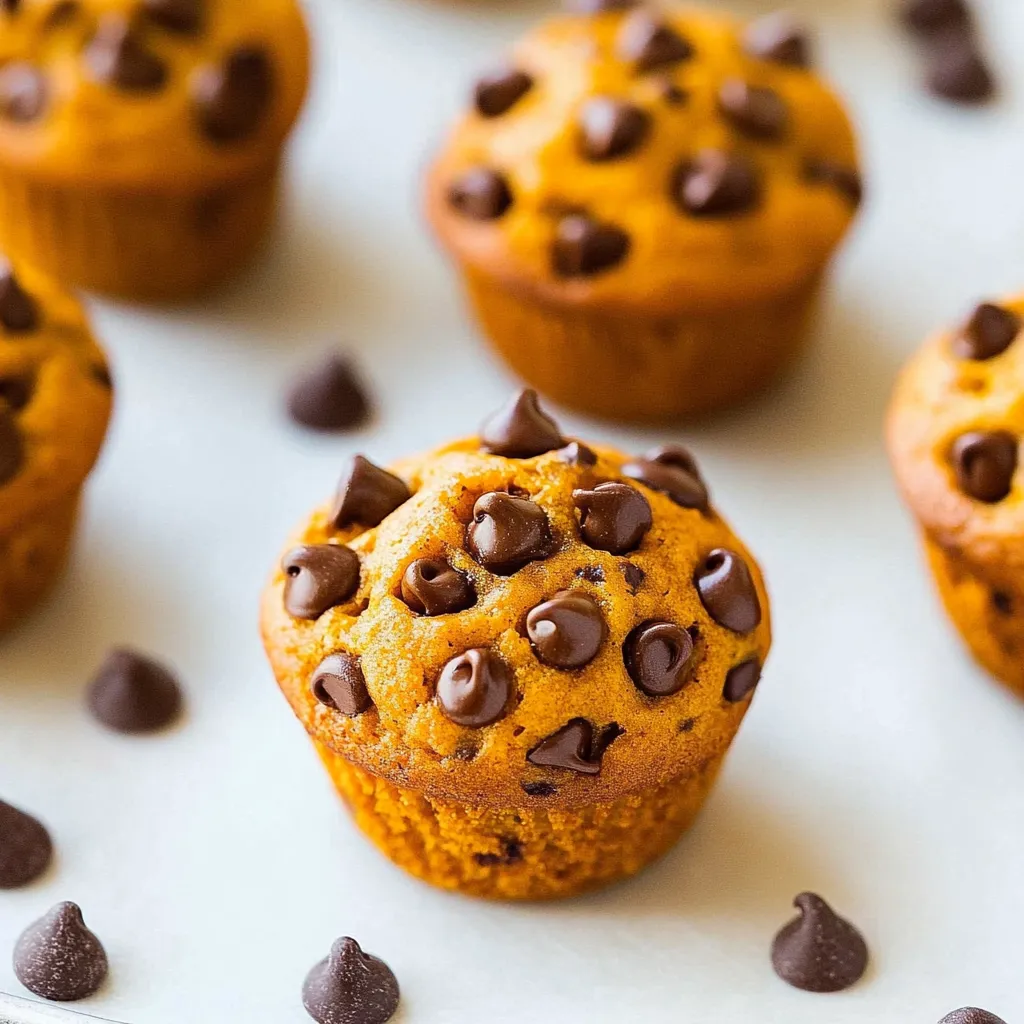 Mini Pumpkin Chocolate Chip Muffins