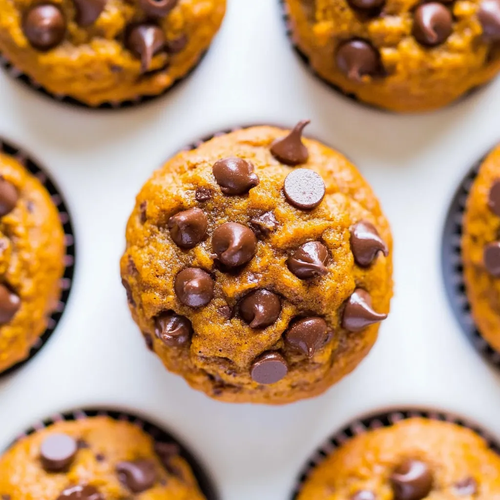 Mini Pumpkin Chocolate Chip Muffins