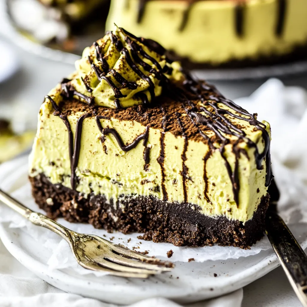 Mint Gluten Free Cheesecake With Avocado Brownie Bottom