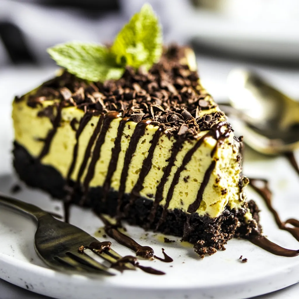 Mint Gluten Free Cheesecake With Avocado Brownie Bottom