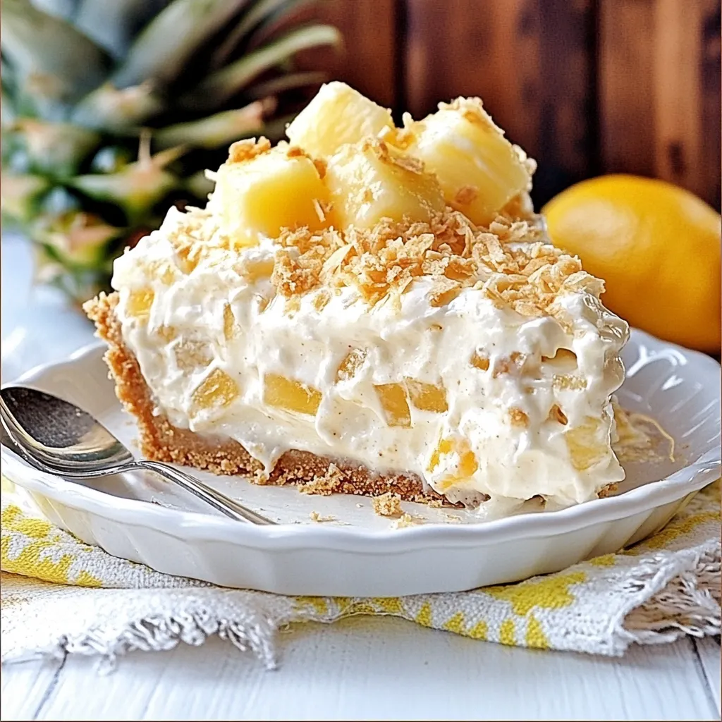 No Bake Pina Colada Cream Pie