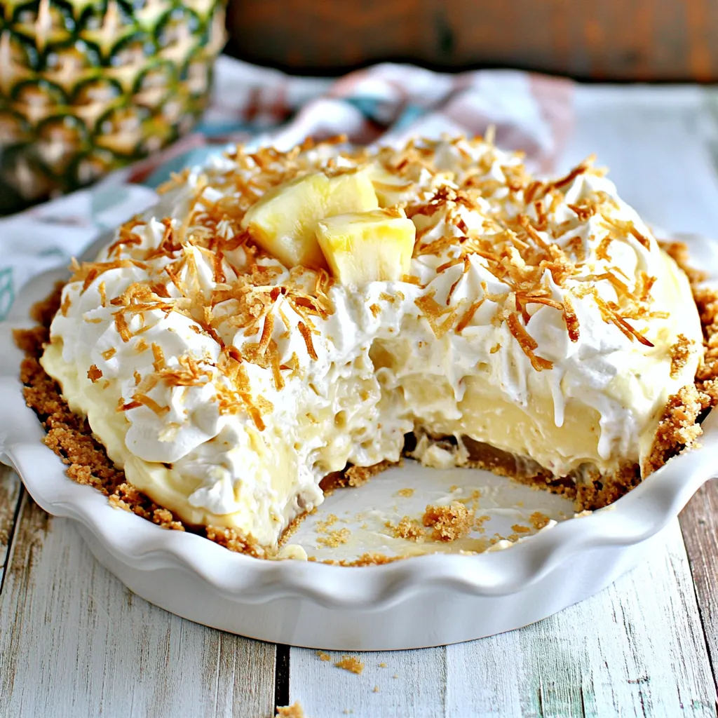 No Bake Pina Colada Cream Pie