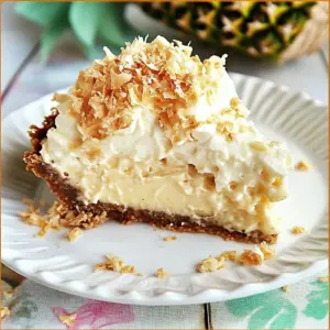 No Bake Pina Colada Cream Pie