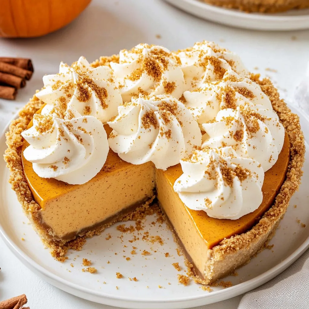 No Bake Pumpkin Cheesecake Pie