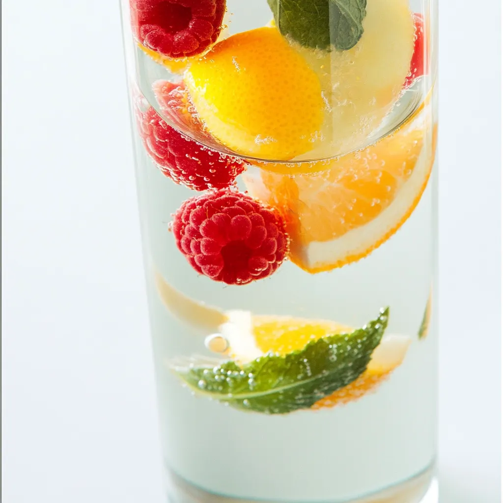 Orange and Raspberry Fruit Water