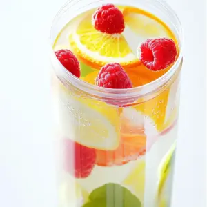 Orange and Raspberry Fruit Water