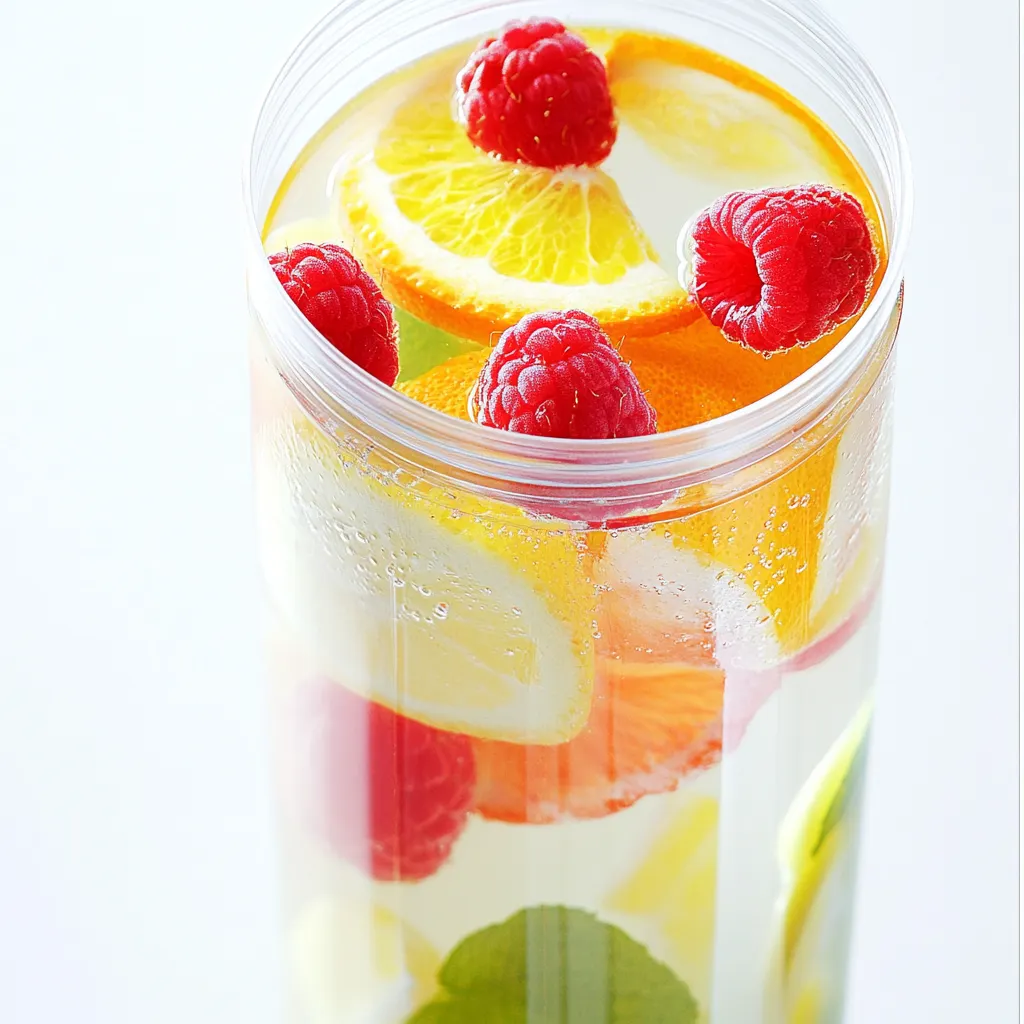 Orange and Raspberry Fruit Water