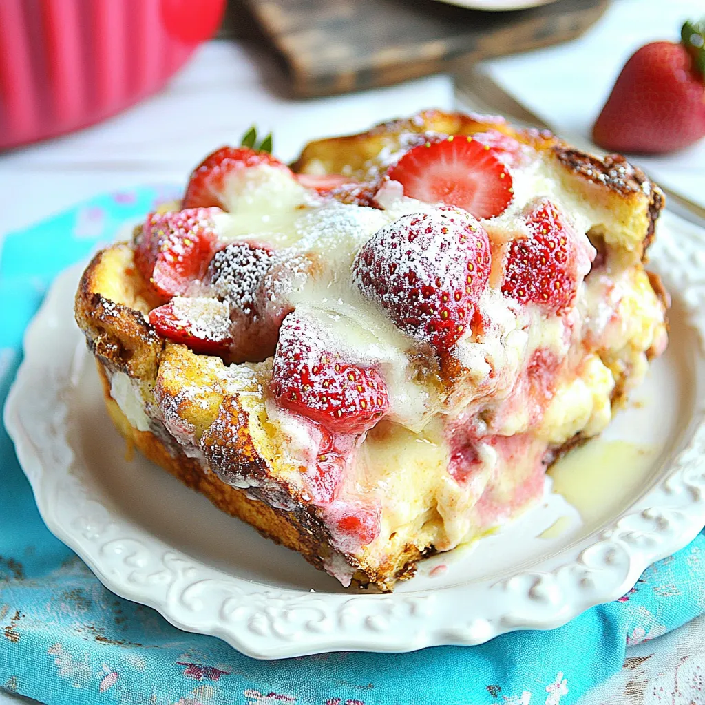 Overnight Strawberry Cheesecake French Toast Casserole