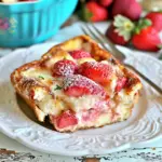 Overnight Strawberry Cheesecake French Toast Casserole