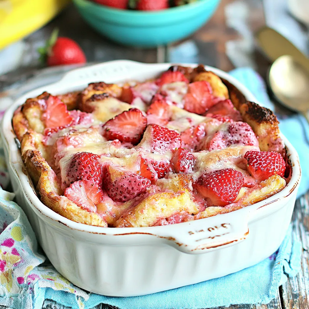 Overnight Strawberry Cheesecake French Toast Casserole