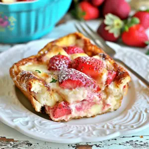 Overnight Strawberry Cheesecake French Toast Casserole