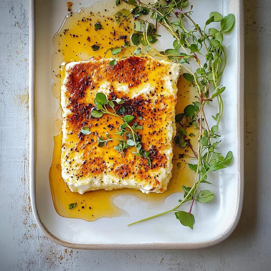 Pan Fried Feta with Peppered Honey