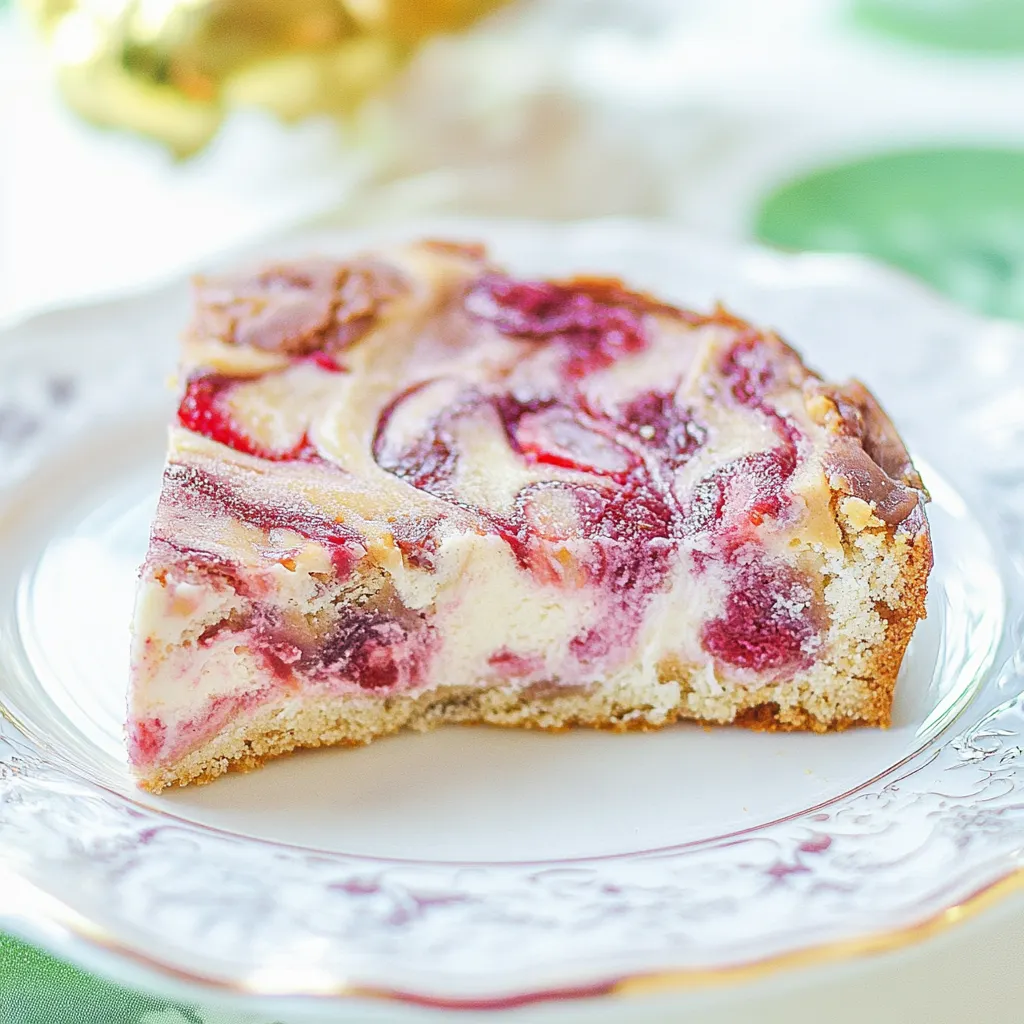 Peanut Butter Swirled Strawberry Cake
