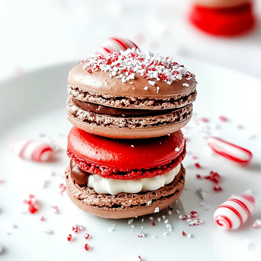 Peppermint Chocolate Macarons