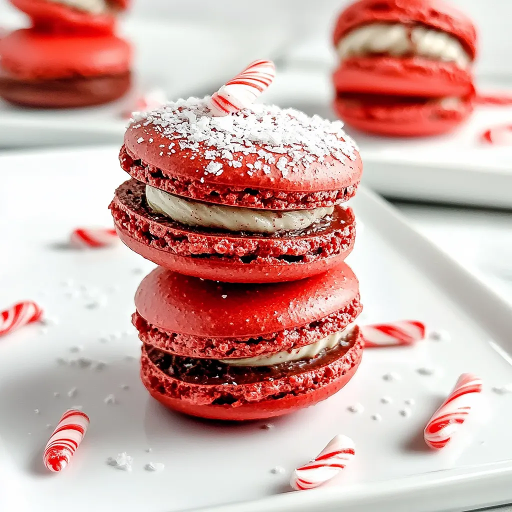 Peppermint Chocolate Macarons