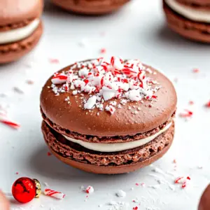 Peppermint Chocolate Macarons