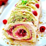 Pistachio Raspberry Swiss Roll