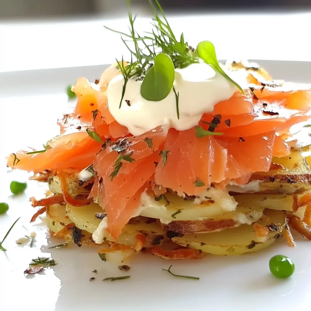 Potato Rösti with Smoked Salmon Dill Crème Fraiche