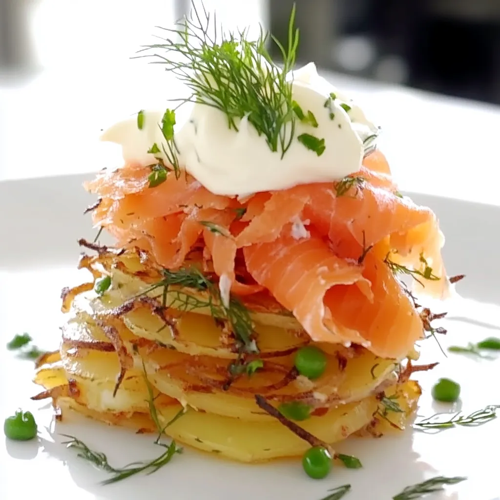 Potato Rösti with Smoked Salmon Dill Crème Fraiche