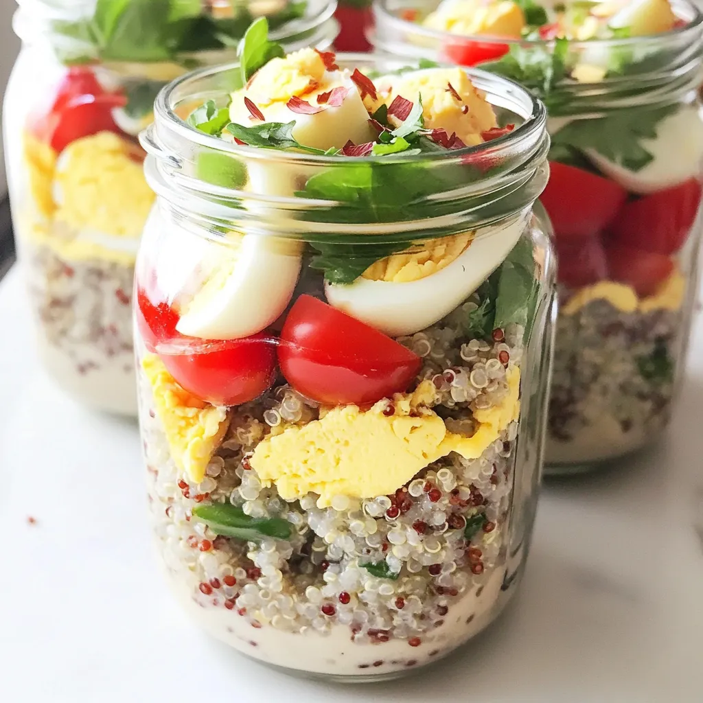 Protein Egg and Quinoa Salad Jars
