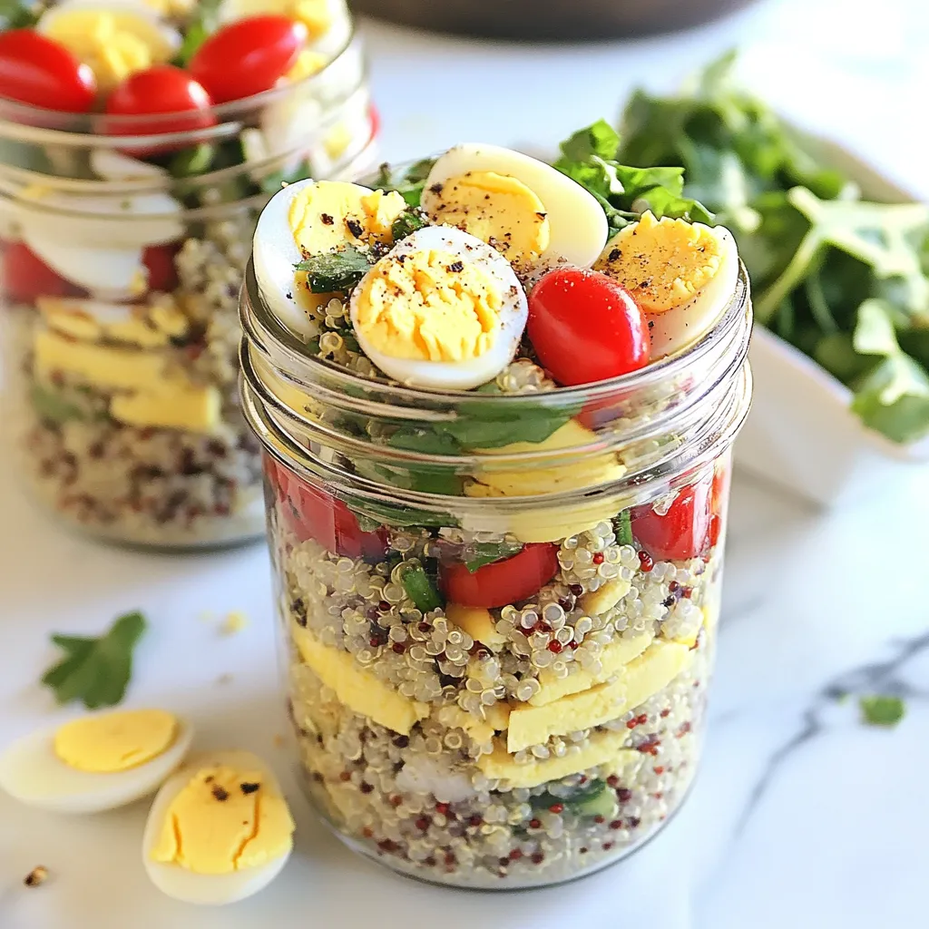 Protein Egg and Quinoa Salad Jars