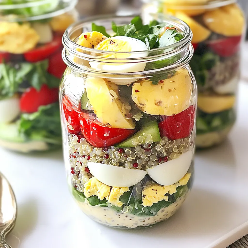 Protein Egg and Quinoa Salad Jars